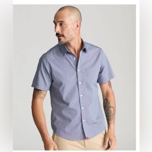 UNTUCKit Men's Casual Blue Button Down Short Sleeve Shirt. Size XL. 100% Cotton